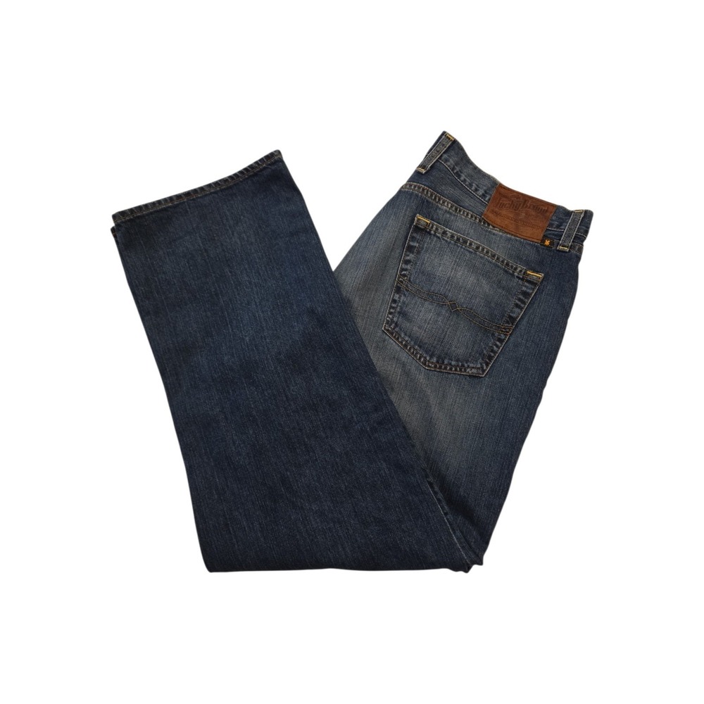 Lucky Brand Regatta Wash Mens 38x30 Straight Leg Blue Denim Jeans Cotton